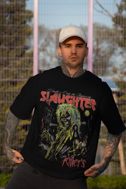 oversized metal graphic t-shirt